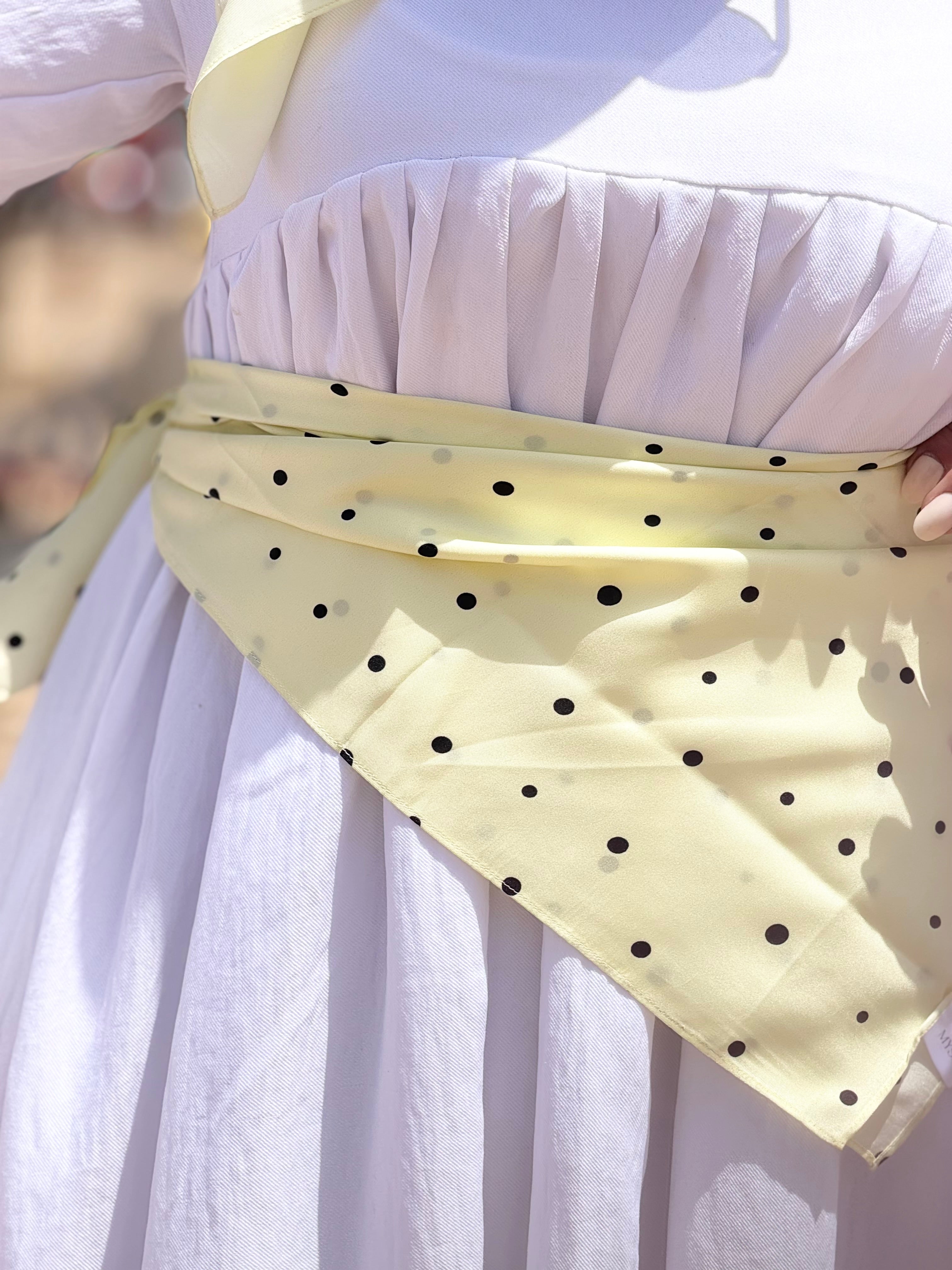 Foulard en soie Pisselo MYSILK – détail motif petit pois édition limitée