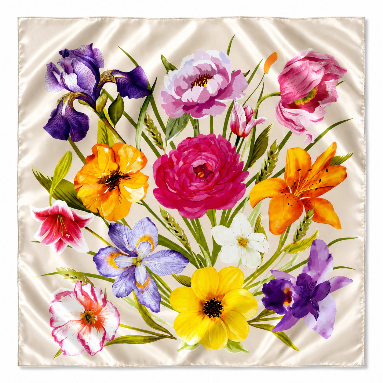 Foulard en soie Rosa MYSILK – carré 88x88cm collection Dolce Vita