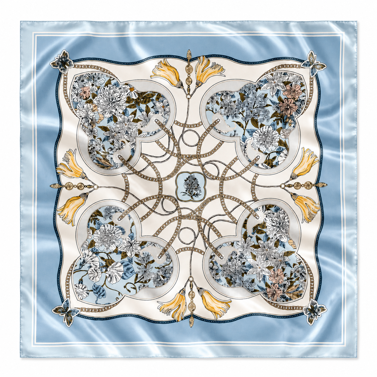 Foulard en soie Riviera MYSILK – carré 88x88cm collection Dolce Vita