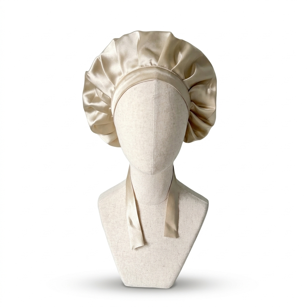 Bonnet en soie de mûrier standard 19 mommes MYSILK – couleur champagne