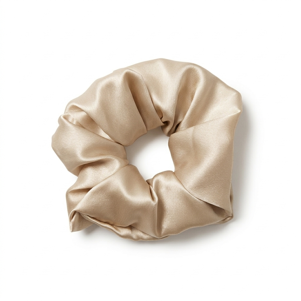 Chouchou XL en soie de mûrier 19 mommes MYSILK – couleur champagne