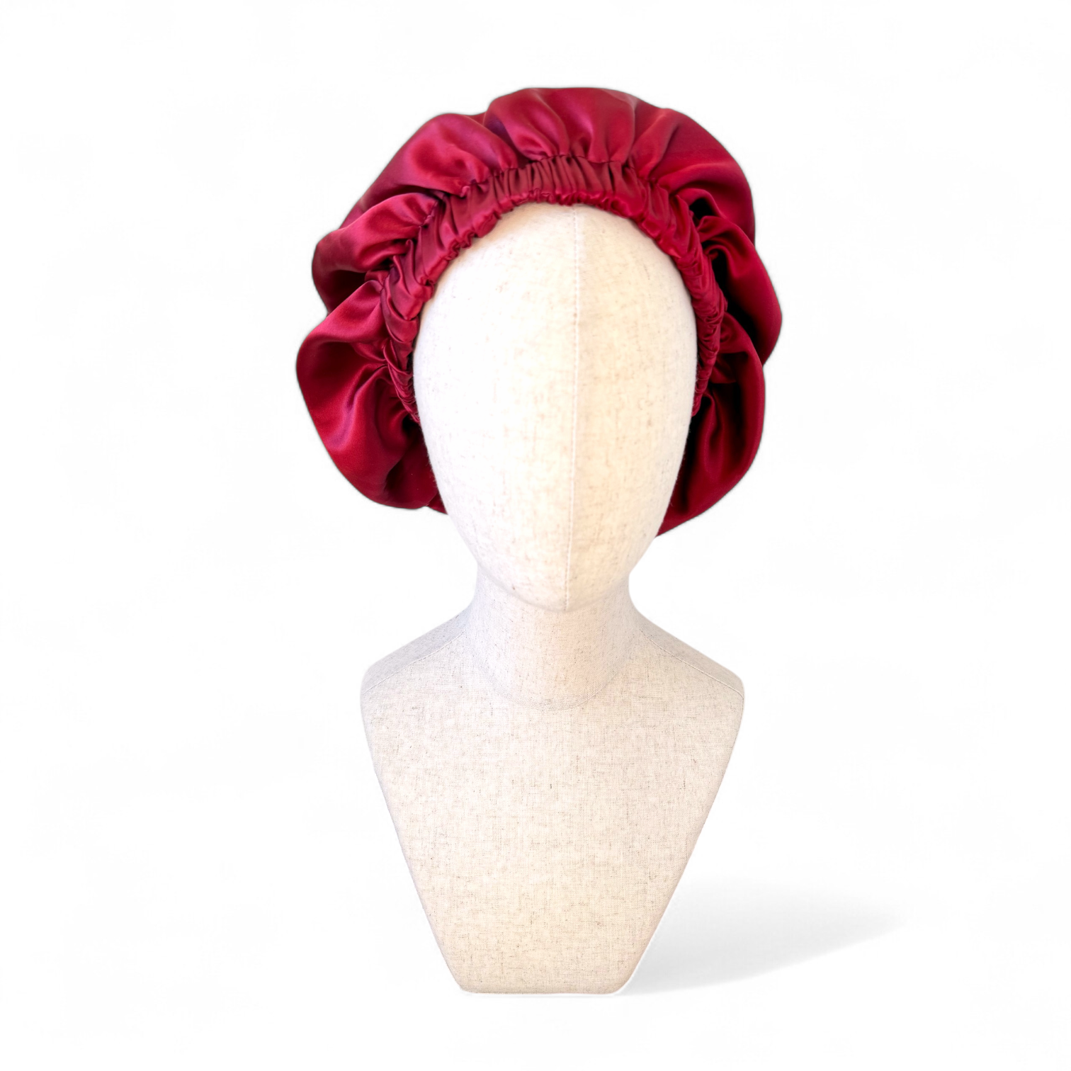 Bonnet en soie élastique et réglable taille M et couleur bordeau 